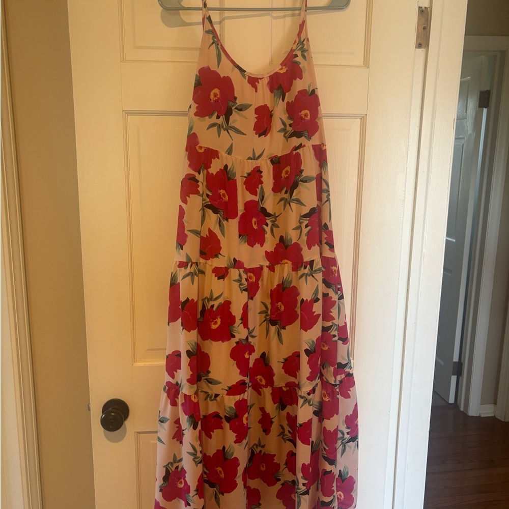 Floral Maxi Dress with Pink Flowers